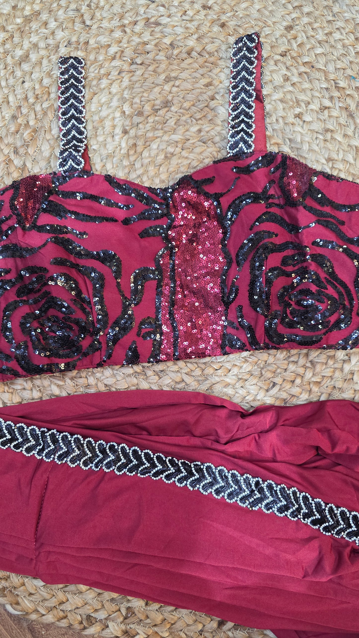 Mehroon black combination