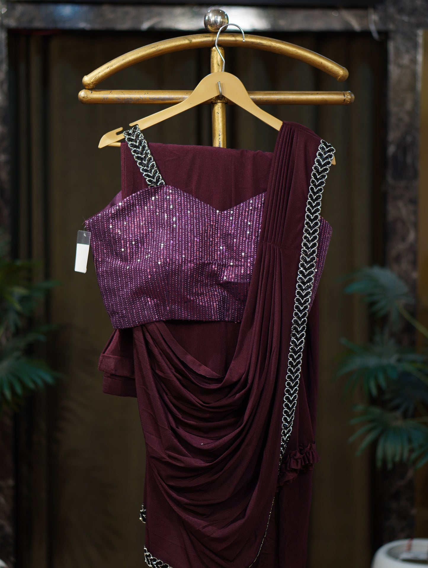 046-LASE SAREE DIL WALI-BURGUNDY