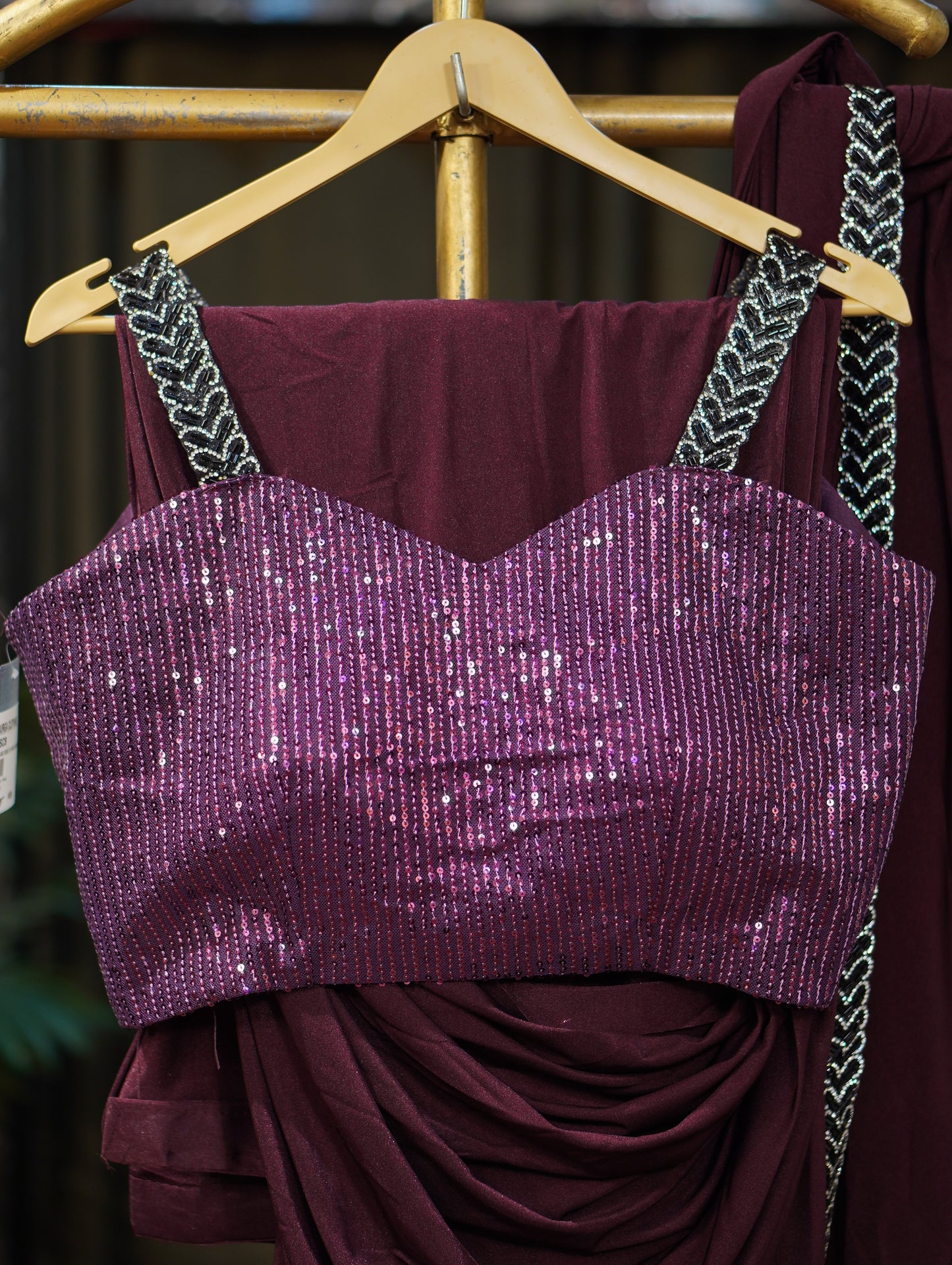046-LASE SAREE DIL WALI-BURGUNDY