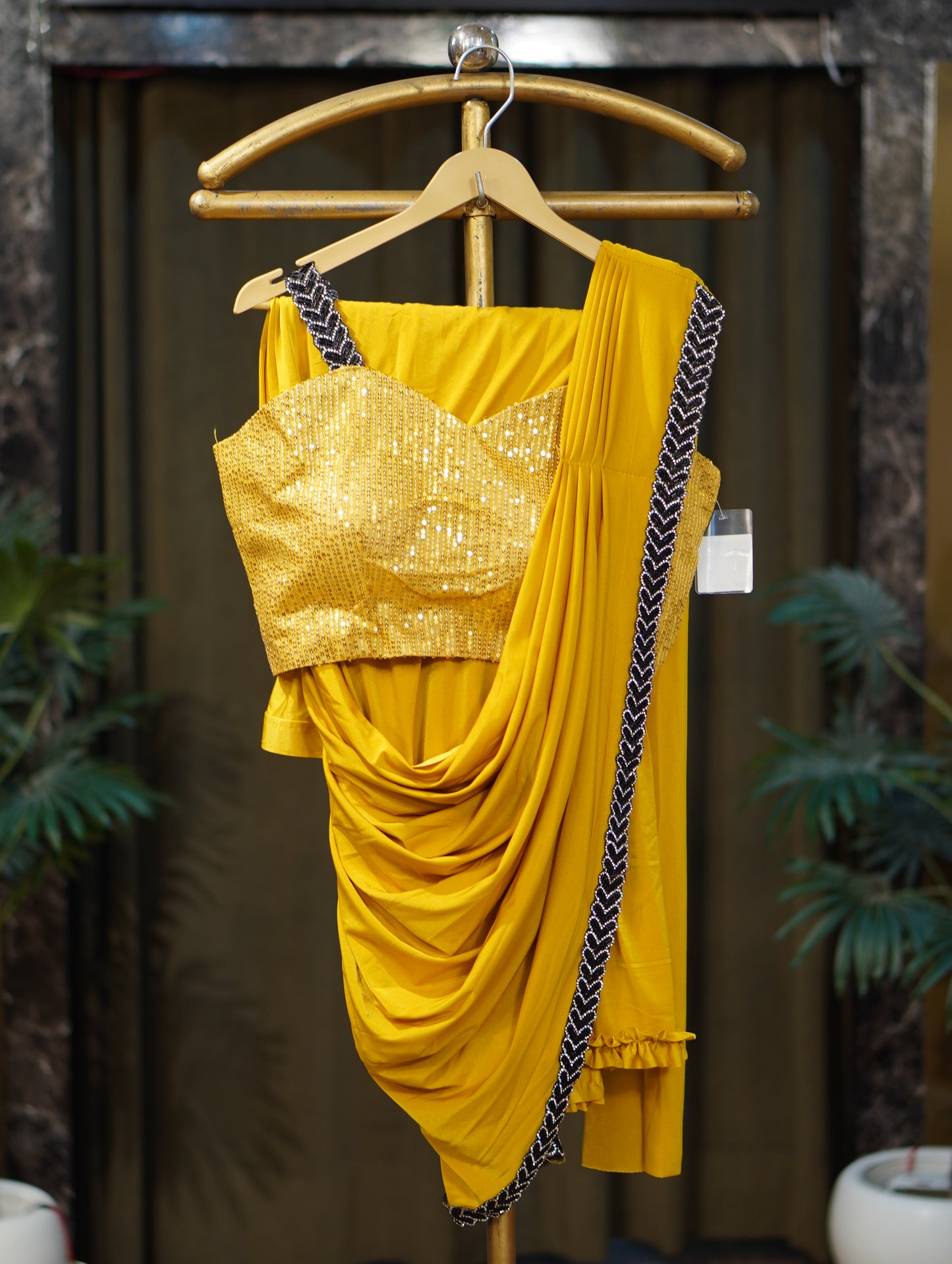046-LASE SAREE DIL WALI-YELLOW