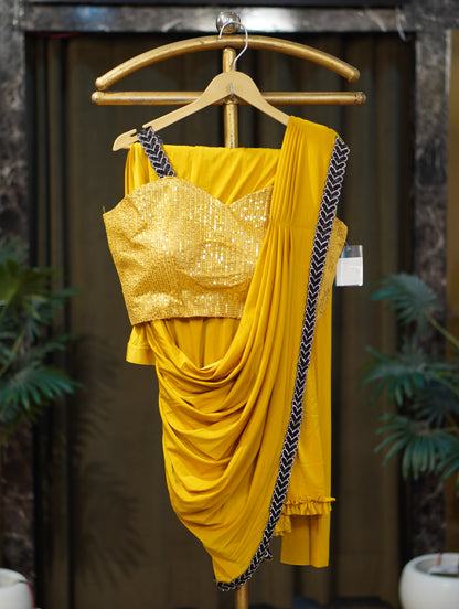 046-LASE SAREE DIL WALI-YELLOW