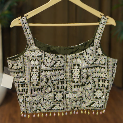 010-PURRE P.CHOLI-DARK GREEN
