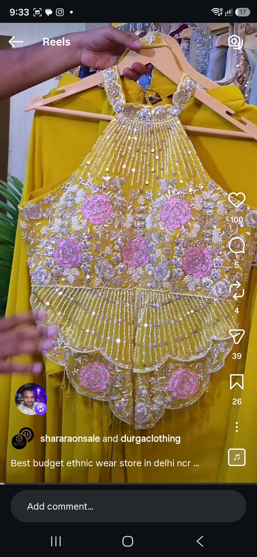 Yellow indowestern