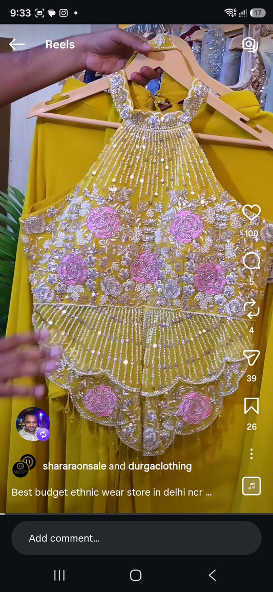 Yellow indowestern